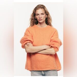 Vibrant Bright Orange Mohair Women's Sweater NWT Sz Medium